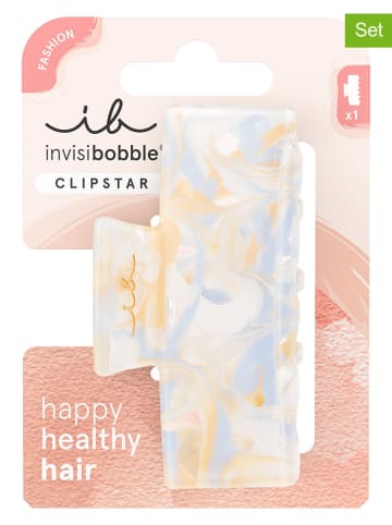 Invisibobble 2er-Set: Haarspangen "Clipstar M" in Creme/ Hellblau