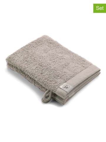 Walra 2er-Set: Waschhandschuhe "Remade" in Taupe