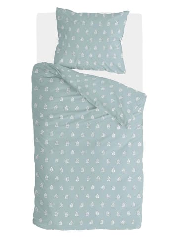 Walra Renforcé beddengoedset "Lucky Leaves" lichtblauw
