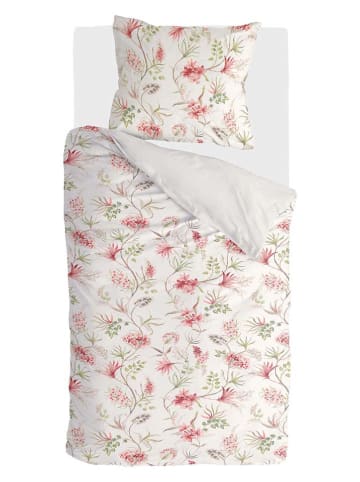 Walra Satin-Bettwäscheset "Spring Beauty" in Beige/ Rosa/ Grün