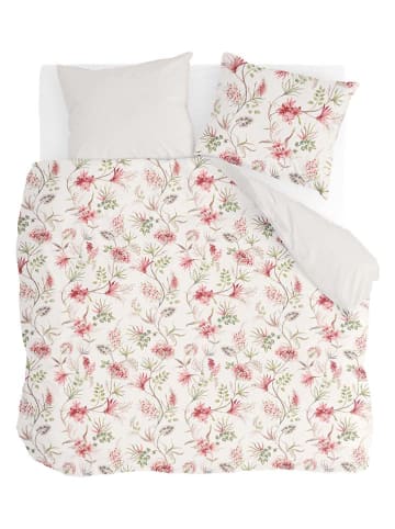 Walra Satijnen beddengoedset "Spring Beauty" beige/lichtroze/groen