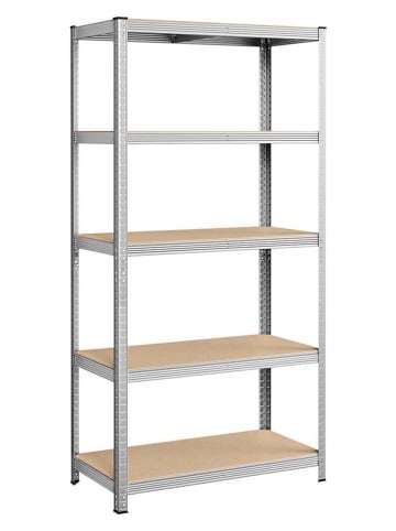 Songmics Standregal in Silber/ Hellbraun - (B)120 x (H)200 x (T)60 cm