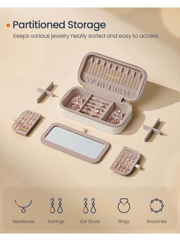 Songmics Schmucketui in Weiß - (B)20,5 x (H)6 x (T)10,5 cm