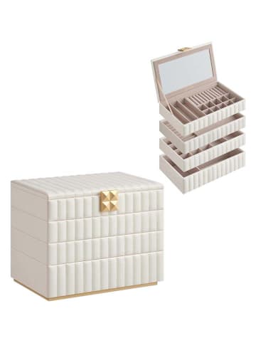 Songmics Sieradendoos wit - (B)28 x (H)20,5 x (D)17 cm