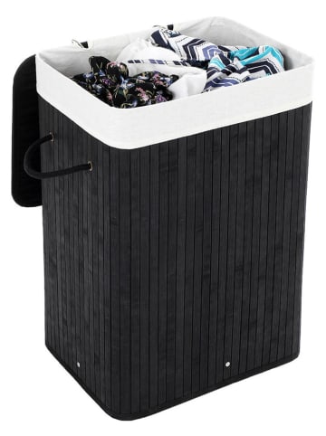 SONGMICS Wäschekorb in Schwarz/ Weiß - (B)40 x (H)60 x (T)30 cm