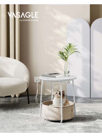 Songmics Bijzettafel zwart/wit - (H)50 x Ø 45 cm