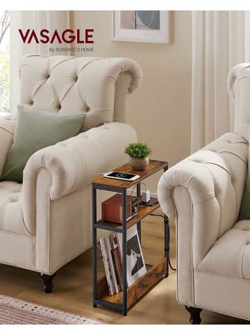 SONGMICS Bijzettafel bruin/zwart - (B)45 x (H)58 x (D)18 cm