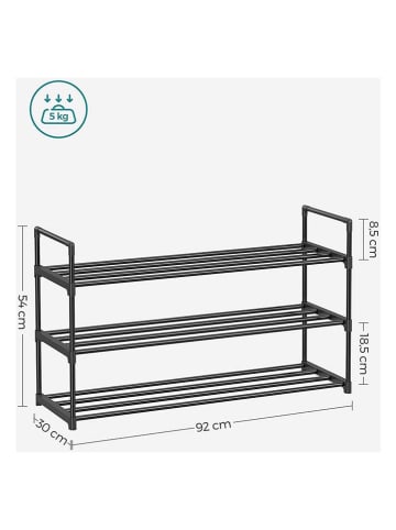 Songmics Schuhregal in Schwarz - (B)92 x (H)54 x (T)30 cm