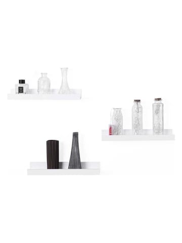 Songmics 3-delige set: wandmeubels wit - (B)38 x (H)5 x (D)10 cm