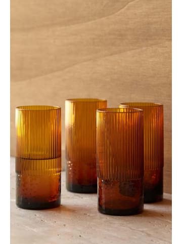 Ellos Home 4-delige set: glazen lichtbruin - 460 ml