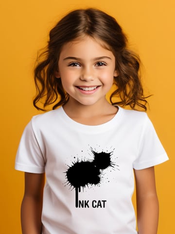 WOOOP Shirt "Ink cat" in Weiß