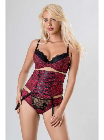 Valea Strumpfhalter "Jagna" in Rot/ Schwarz