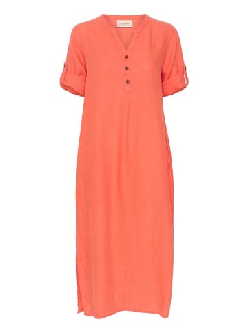Cream Leinen-Kleid in Orange
