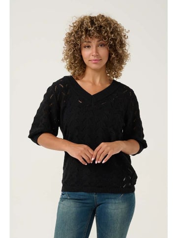 Cream Strickbluse in Schwarz