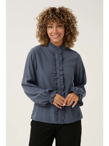Cream Bluse in Blaugrau