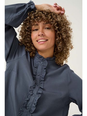 Cream Bluse in Blaugrau
