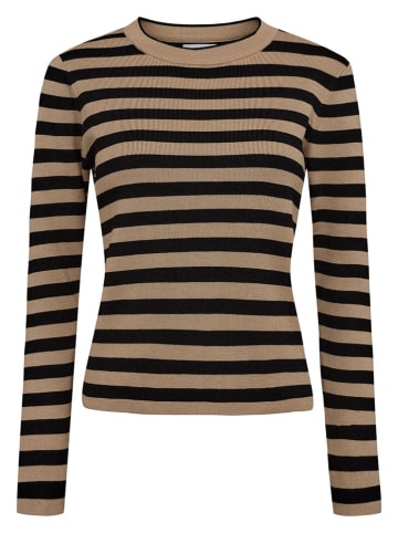 NÜMPH Pullover in Beige/ Schwarz