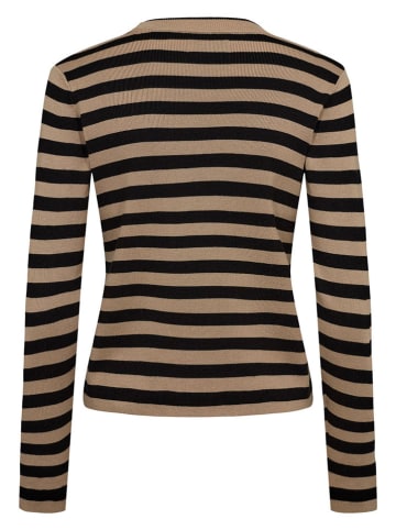 NÜMPH Pullover in Beige/ Schwarz