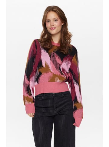 NÜMPH Sweter "Leavy" w kolorze ciemnofioletowym