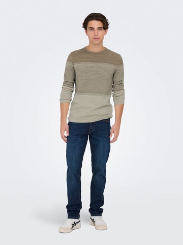 ONLY & SONS Sweter "Panter" w kolorze beżowym