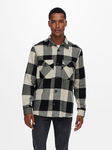 ONLY & SONS Hemd "Milo" in Schwarz/ Weiß
