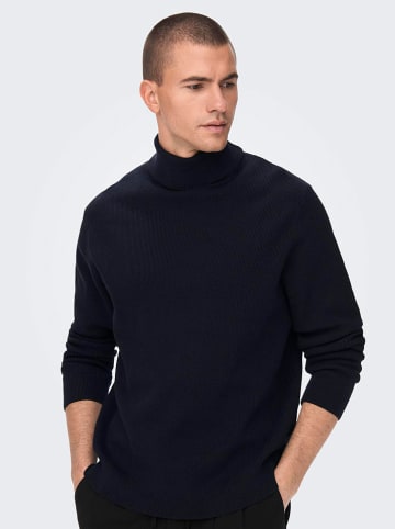 ONLY & SONS Rollkragenpullover "Phil" in Dunkelblau