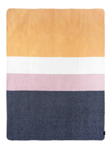 Remember Wohndecke "Gala" in Dunkelblau/ Gelb - (L)200 x (B)150 cm