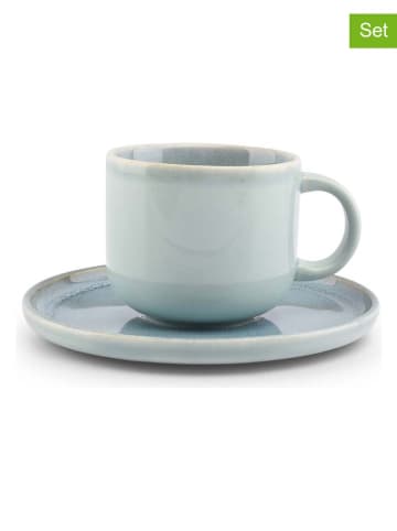 Salt and Pepper 4er-Set: Kaffeetassen "Nuo" in Hellblau - 250 ml