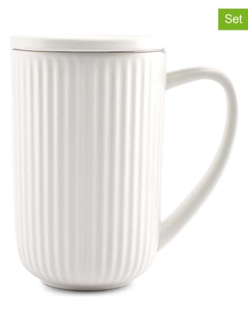 Salt and Pepper Kubki (2 szt.) w kolorze białym do herbaty - 600 ml
