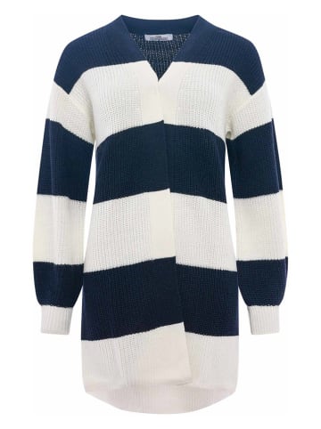Zwillingsherz Cardigan "Katja" in Weiß/ Dunkelblau