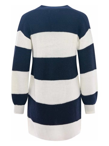 Zwillingsherz Cardigan "Katja" in Weiß/ Dunkelblau