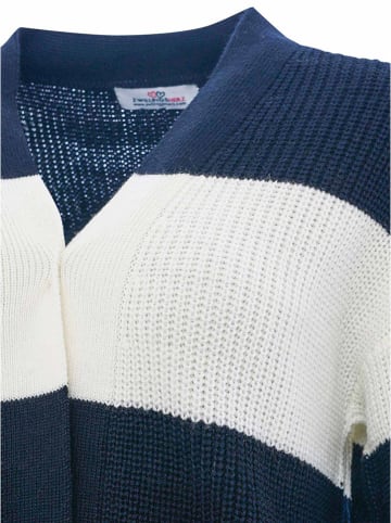 Zwillingsherz Cardigan "Katja" in Weiß/ Dunkelblau