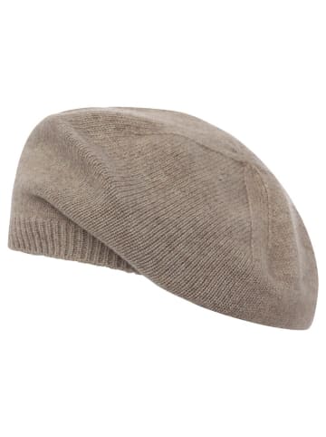 Zwillingsherz Kaszmirowy beret w kolorze jasnobrązowym