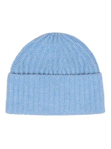 Zwillingsherz Kaschmir-Beanie in Hellblau