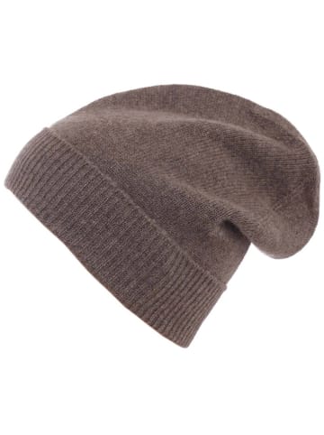 Zwillingsherz Kaschmir-Beanie in Braun