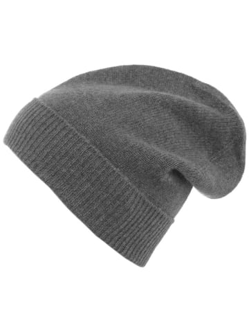 Zwillingsherz Kaschmir-Beanie in Grau