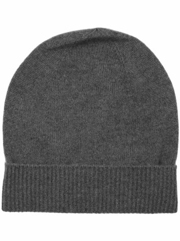 Zwillingsherz Kaschmir-Beanie in Grau