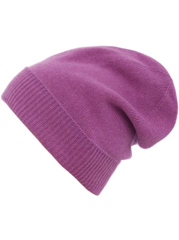 Zwillingsherz Kaszmirowa czapka beanie w kolorze fioletowym