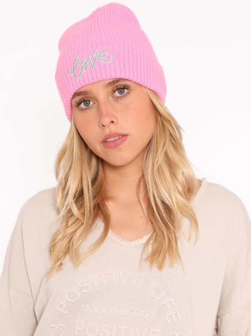 Zwillingsherz Kaszmirowa czapka beanie w kolorze różowym