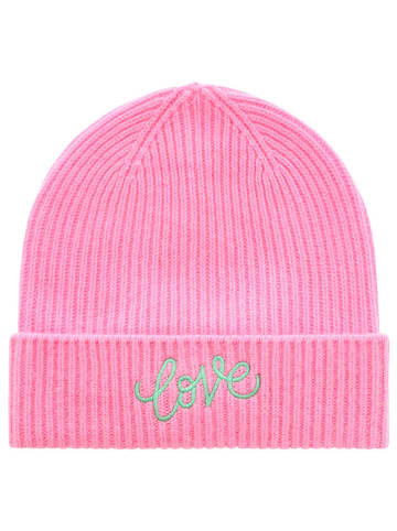 Zwillingsherz Kaschmir-Beanie in Pink