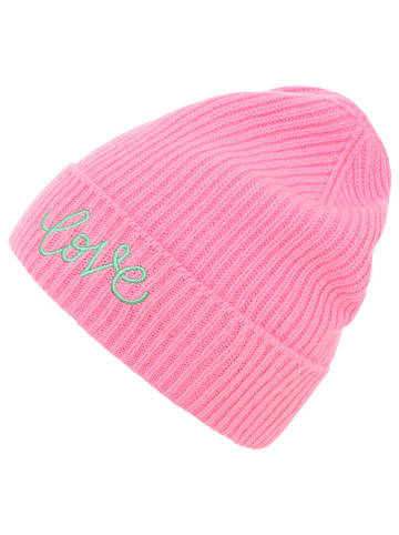 Zwillingsherz Kaschmir-Beanie in Pink