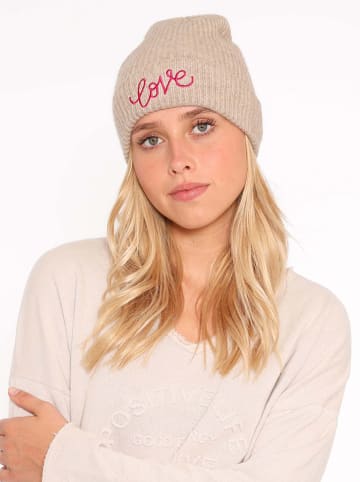 Zwillingsherz Kaszmirowa czapka beanie w kolorze jasnobrązowym