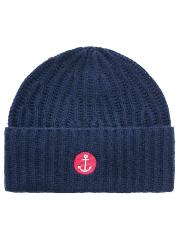 Zwillingsherz Kaschmir-Beanie in Dunkelblau