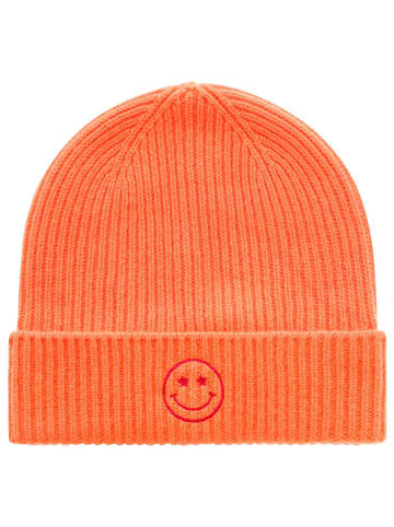 Zwillingsherz Kaschmir-Beanie in Orange