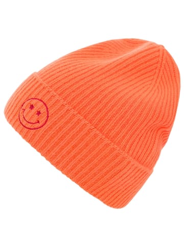 Zwillingsherz Kaschmir-Beanie in Orange