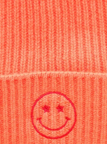 Zwillingsherz Kaschmir-Beanie in Orange