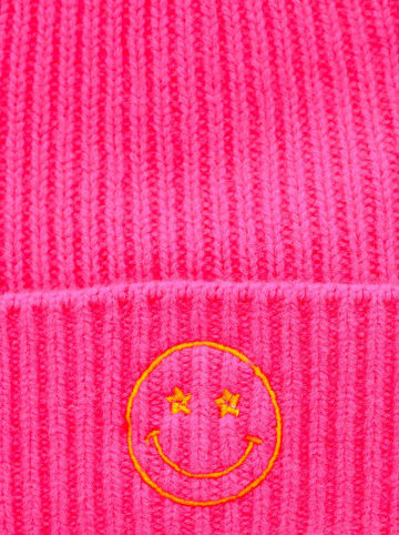 Zwillingsherz Kaschmir-Beanie in Pink