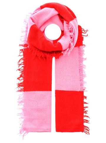 Zwillingsherz Sjaal lichtroze/rood - (L)190 x (B)75 cm