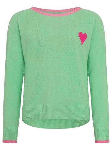 Zwillingsherz Kaschmir-Pullover in Grün