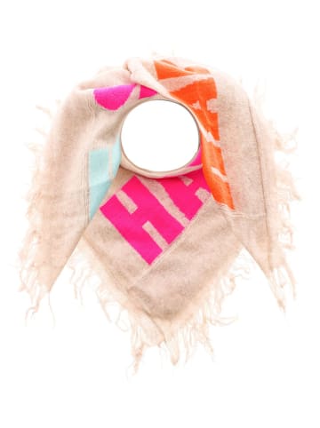 Zwillingsherz Kasjmieren driehoekige doek beige - (L)125 x (B)125 cm